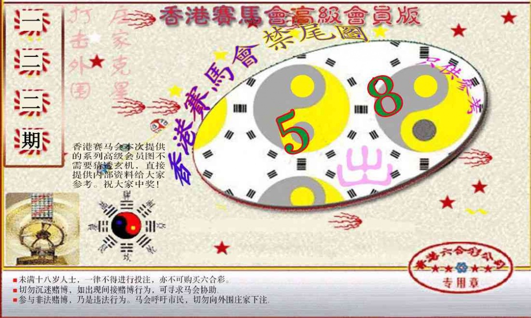 六合彩122期赛马会高级禁尾图(新）