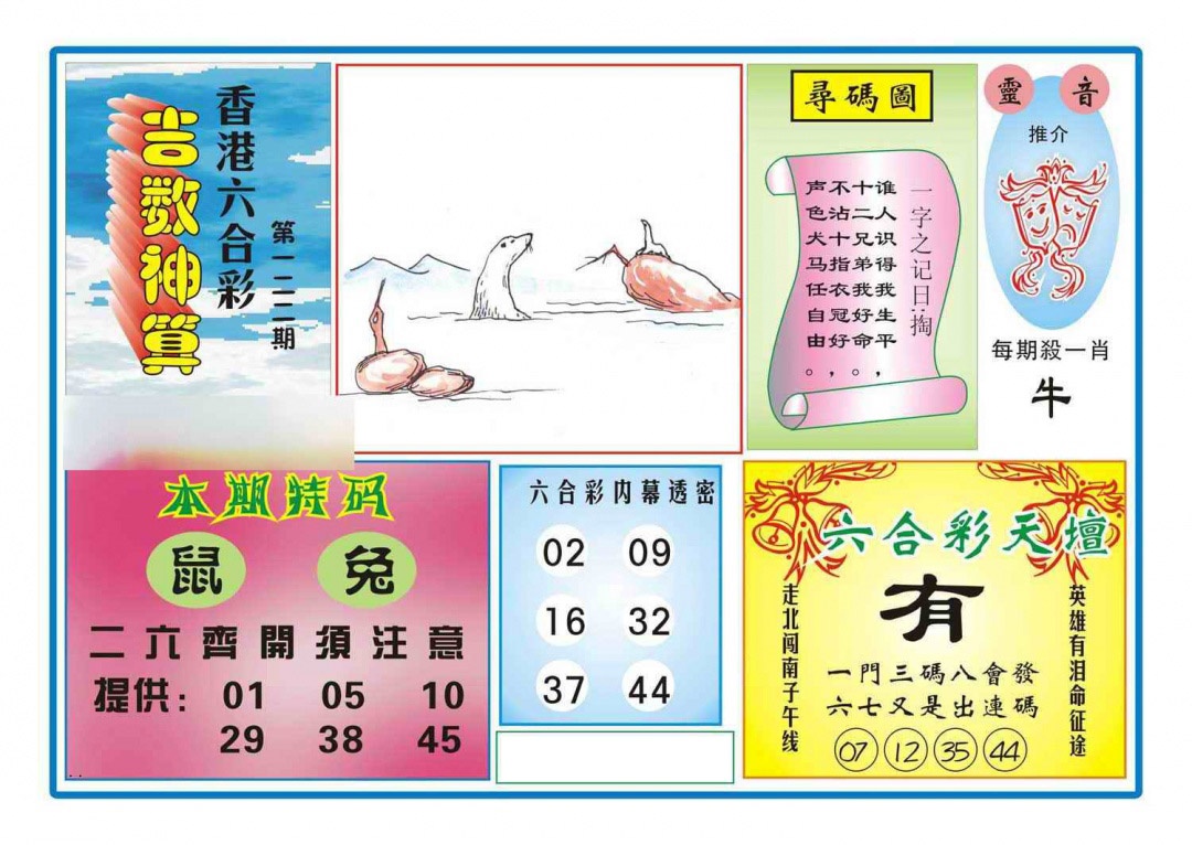 六合彩122期吉数神算(新图)