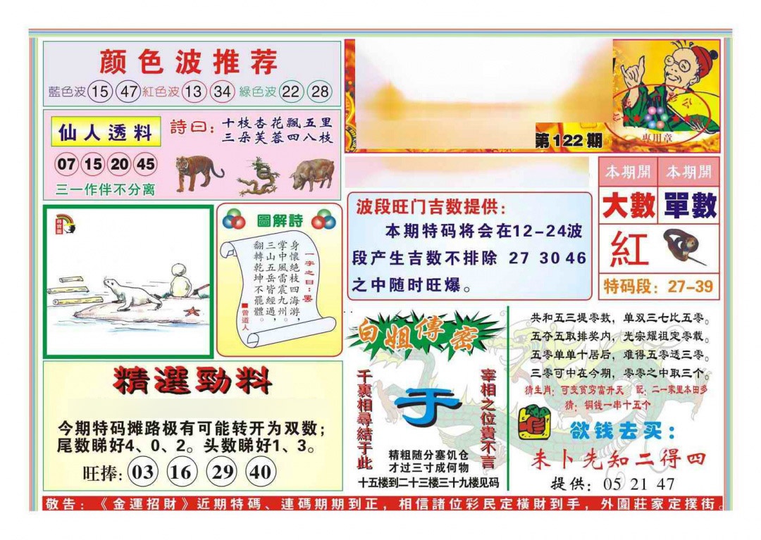 六合彩122期金运招财(新图)