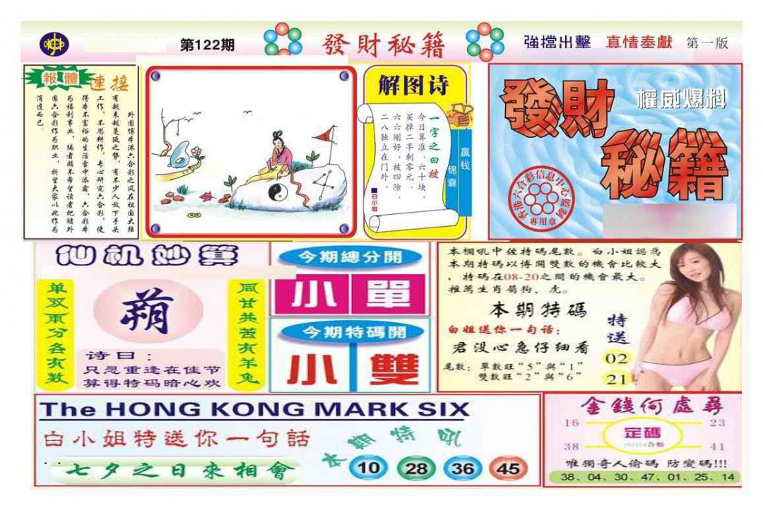 六合彩122期发财秘籍A（新图）