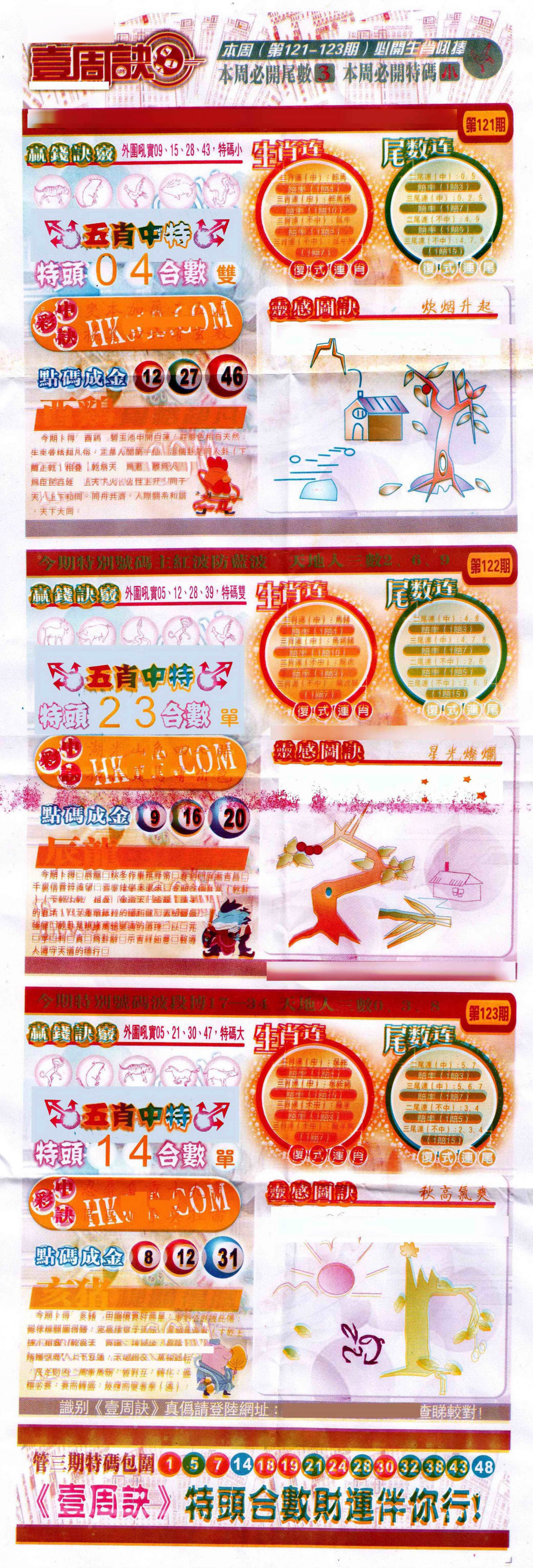 六合彩122期一周决