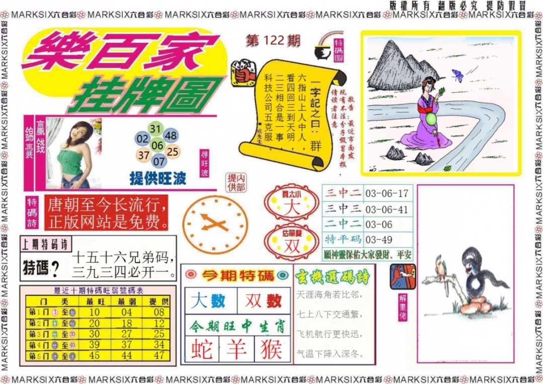 六合彩122期乐百家挂牌图记录
