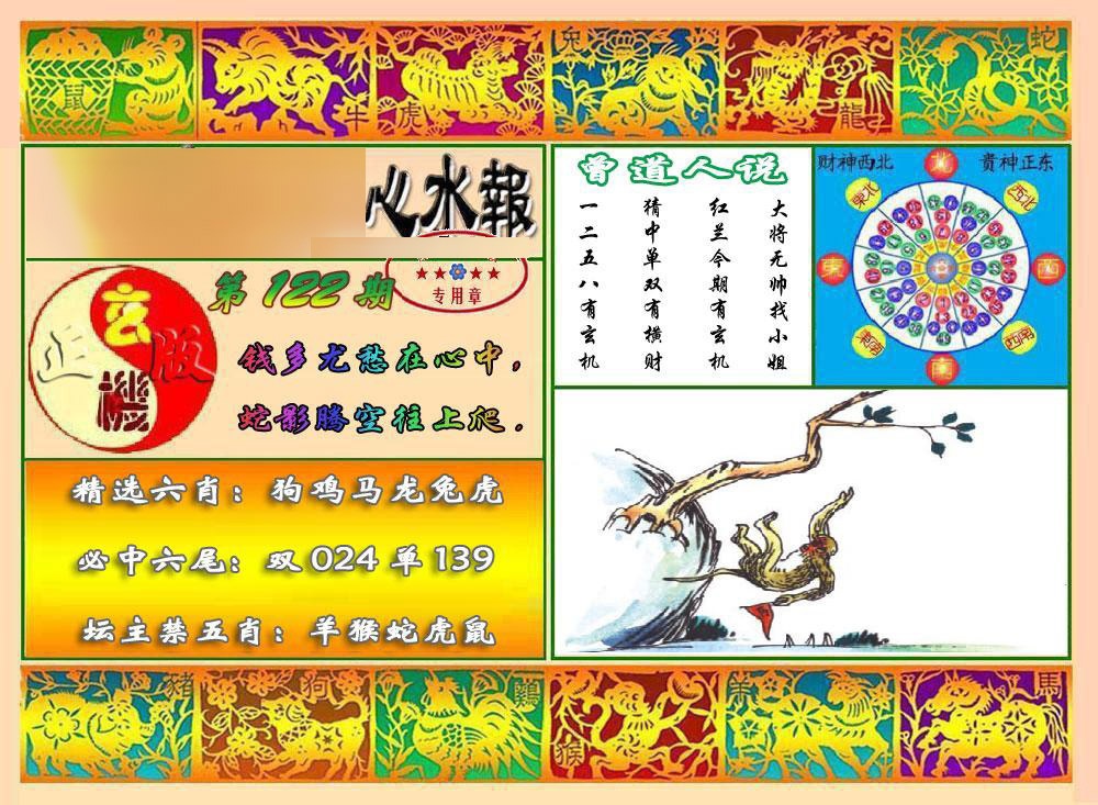 六合彩122期马经心水报