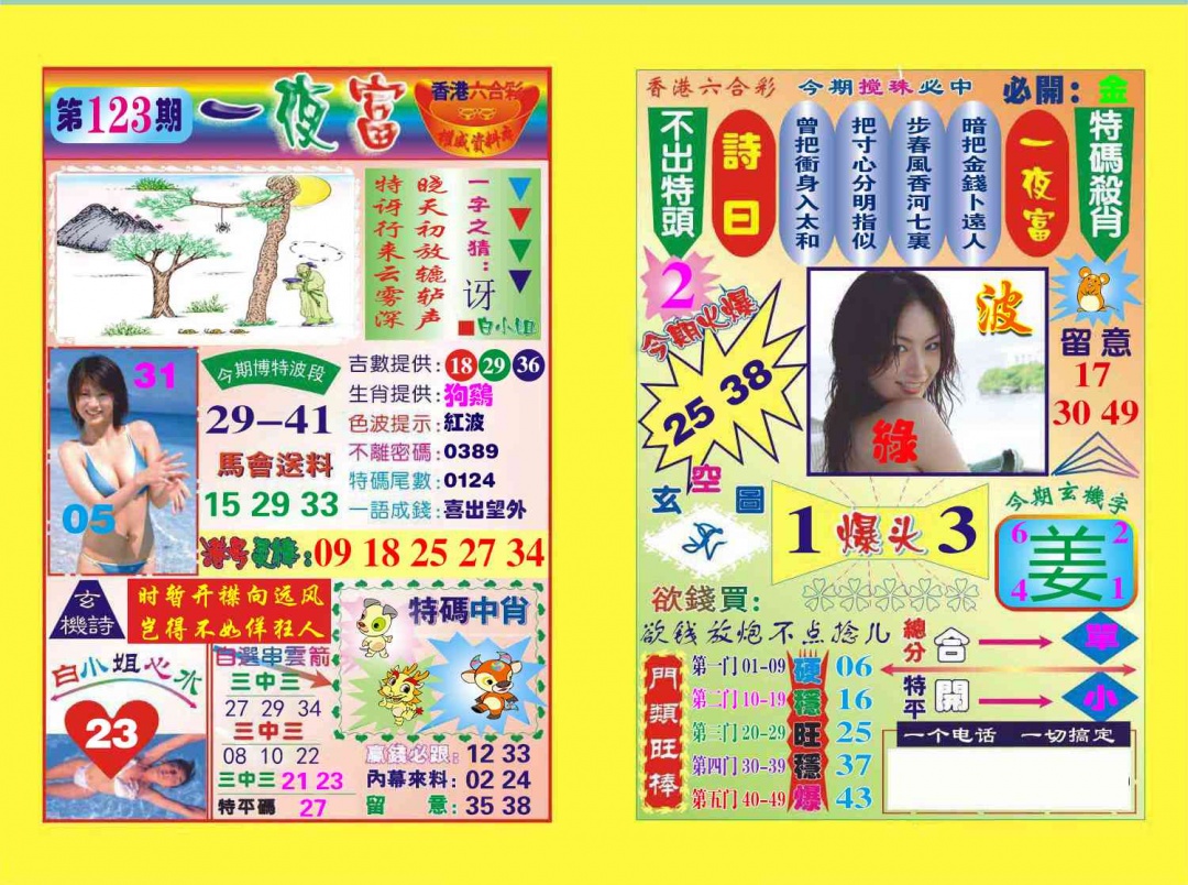 六合彩123期一夜富