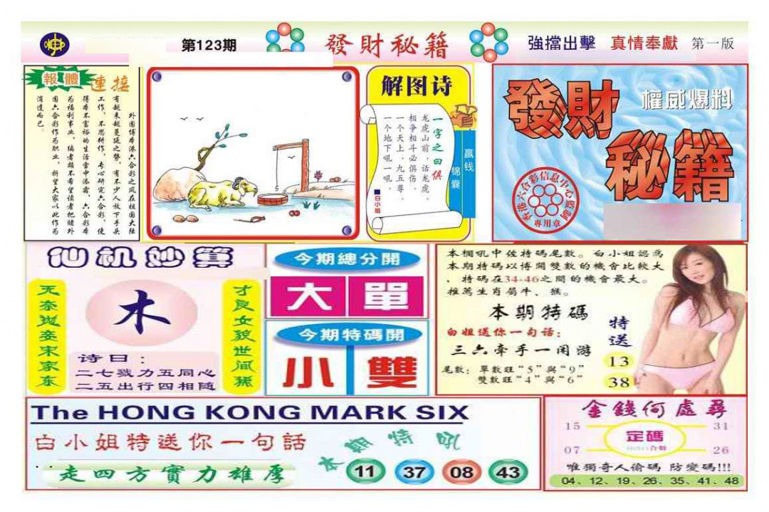 六合彩123期发财秘籍A（新图）