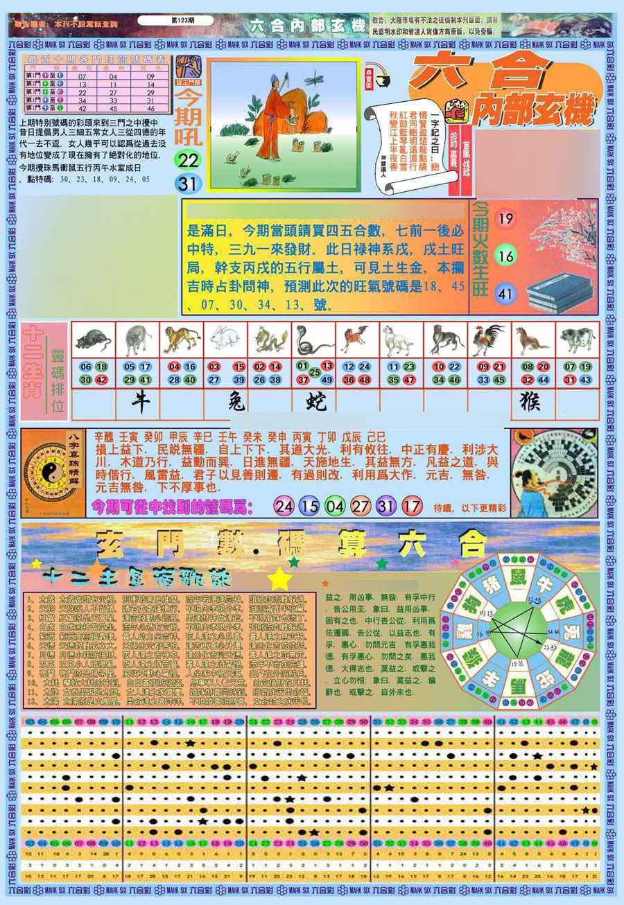 六合彩123期(新版)内部玄机A