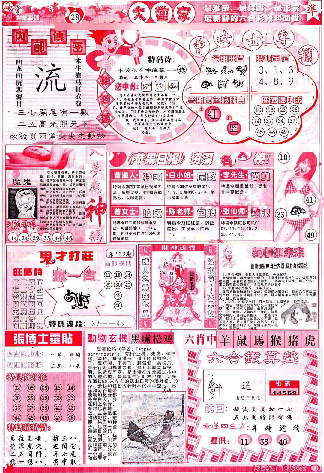 六合彩123期彩卷后庄B(保证香港版)