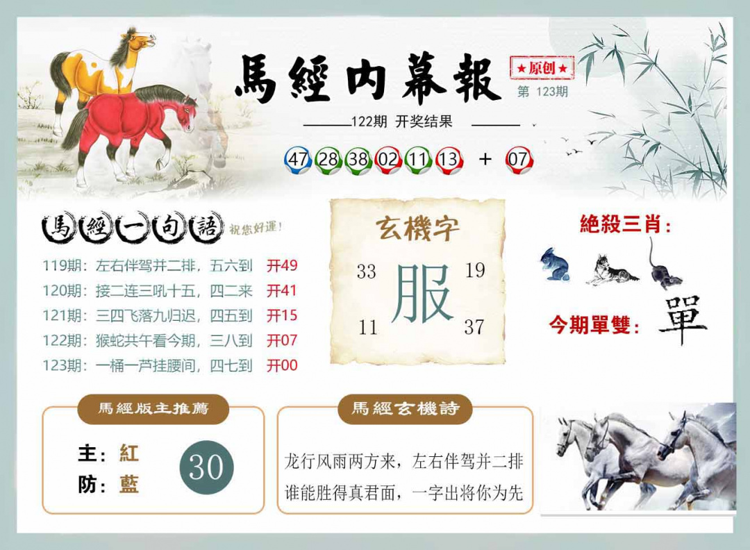 六合彩123期马经内幕报