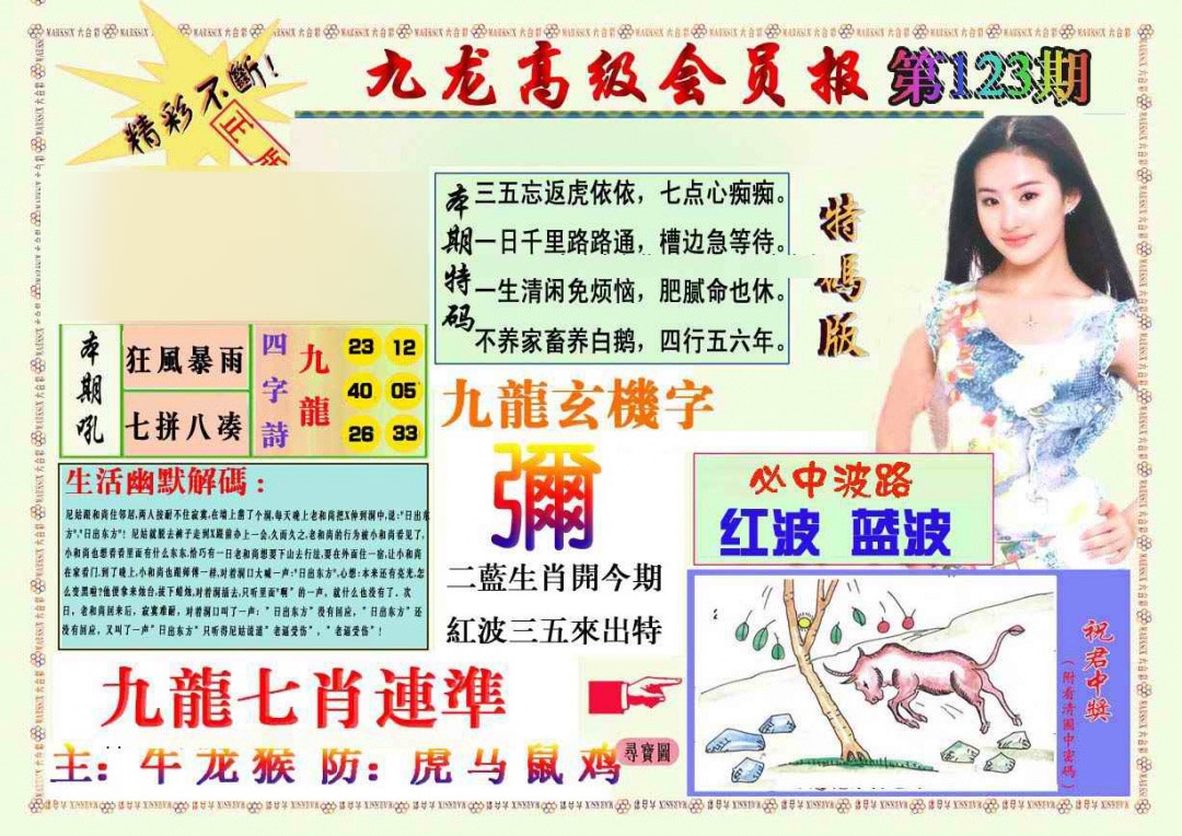 六合彩123期九龙高级会员报