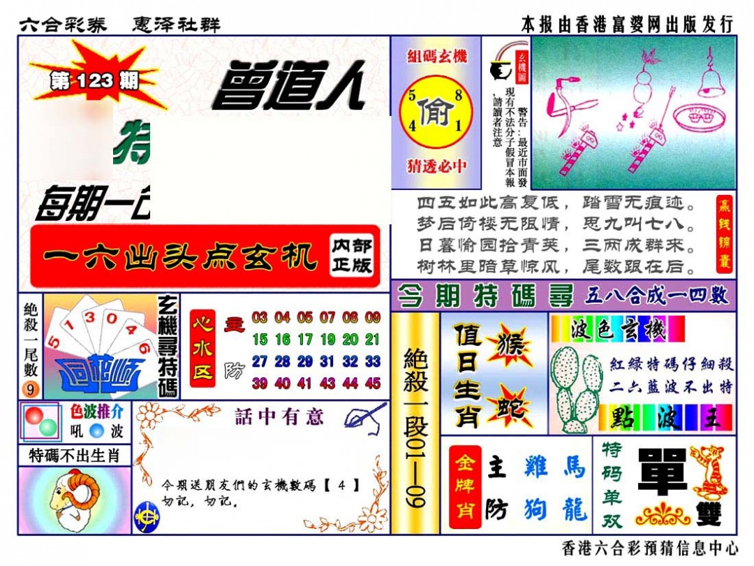 六合彩123期赠道人特马金手指