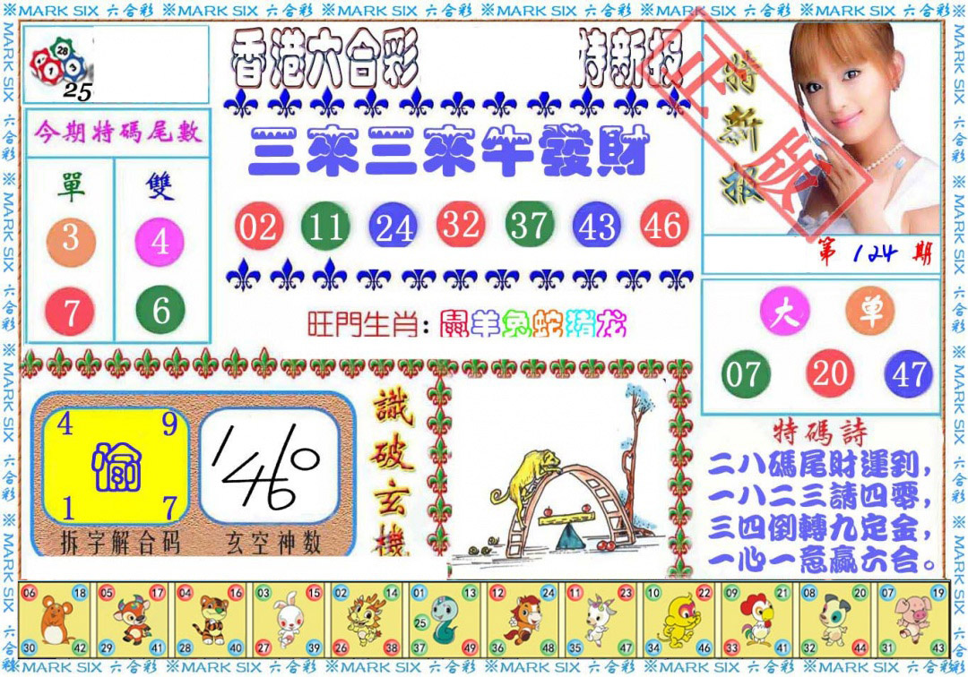 六合彩124期特新报