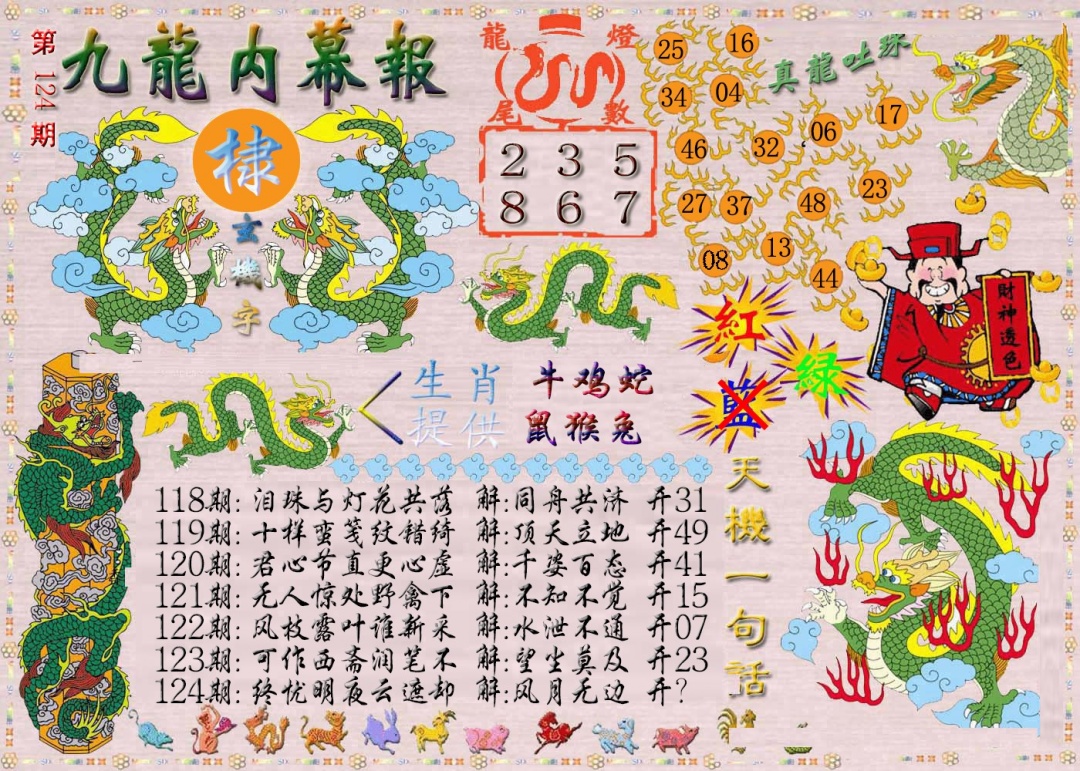 六合彩124期九龙内幕报
