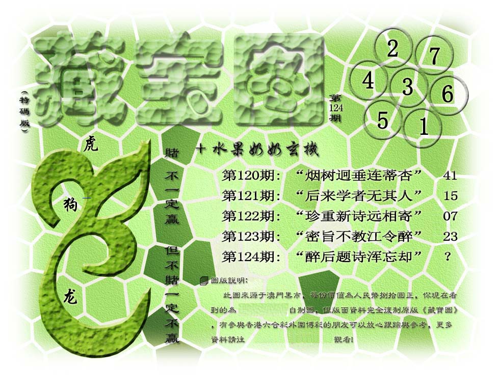 六合彩124期藏宝图(正版)