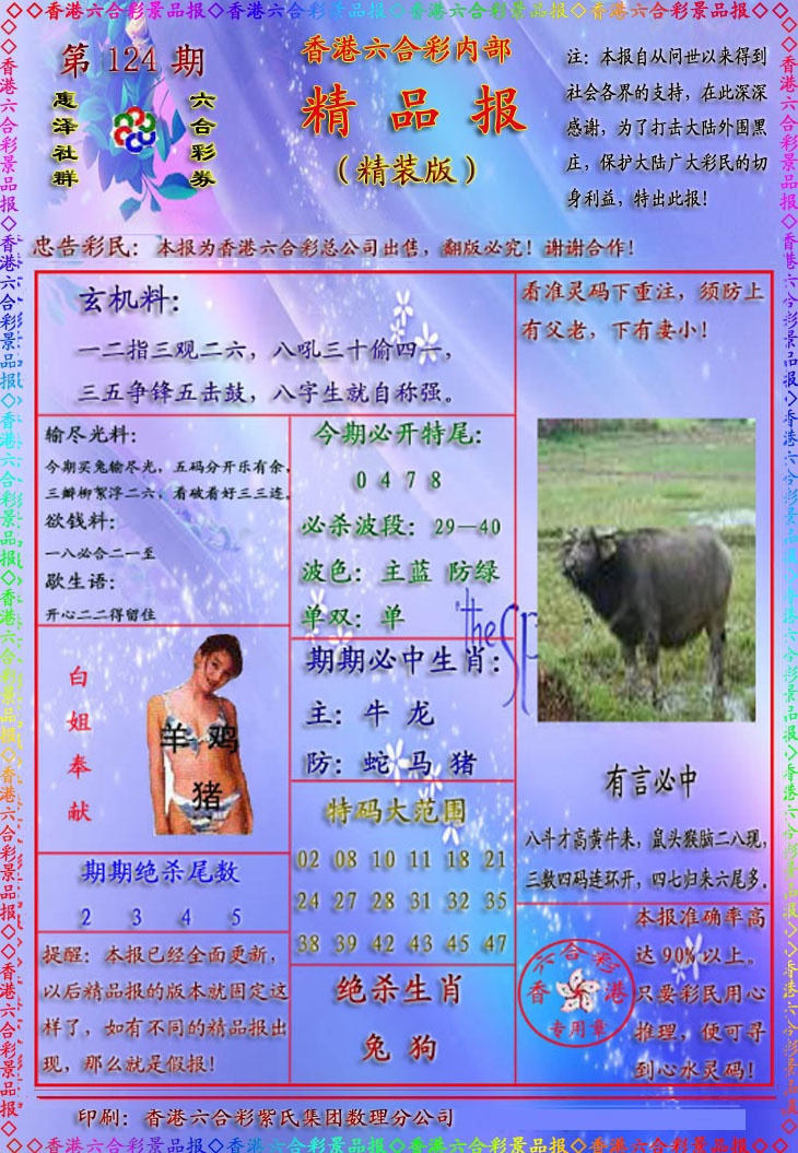 六合彩124期精品报