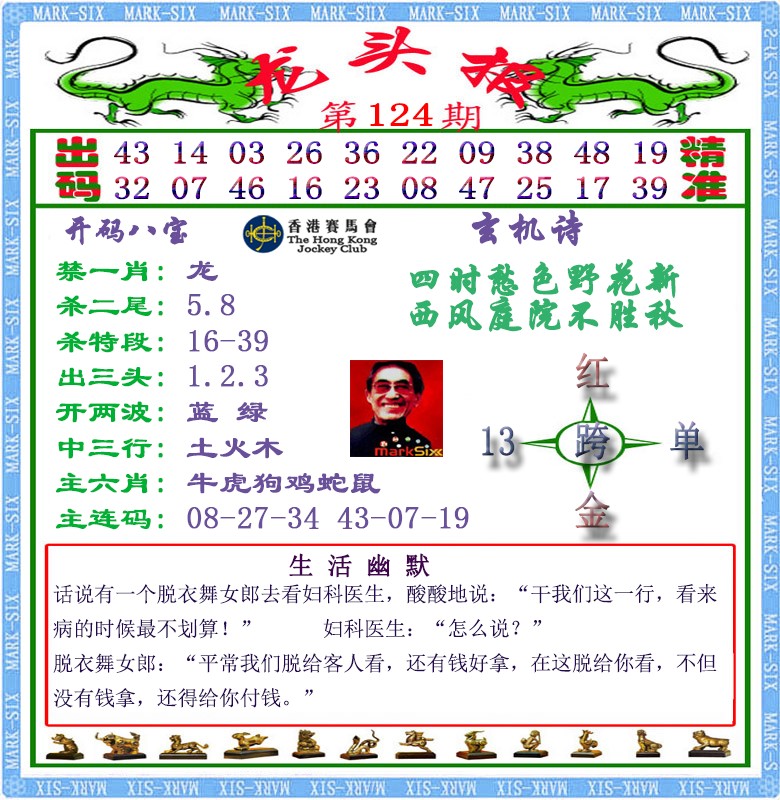 六合彩124期马经龙头报（荐）