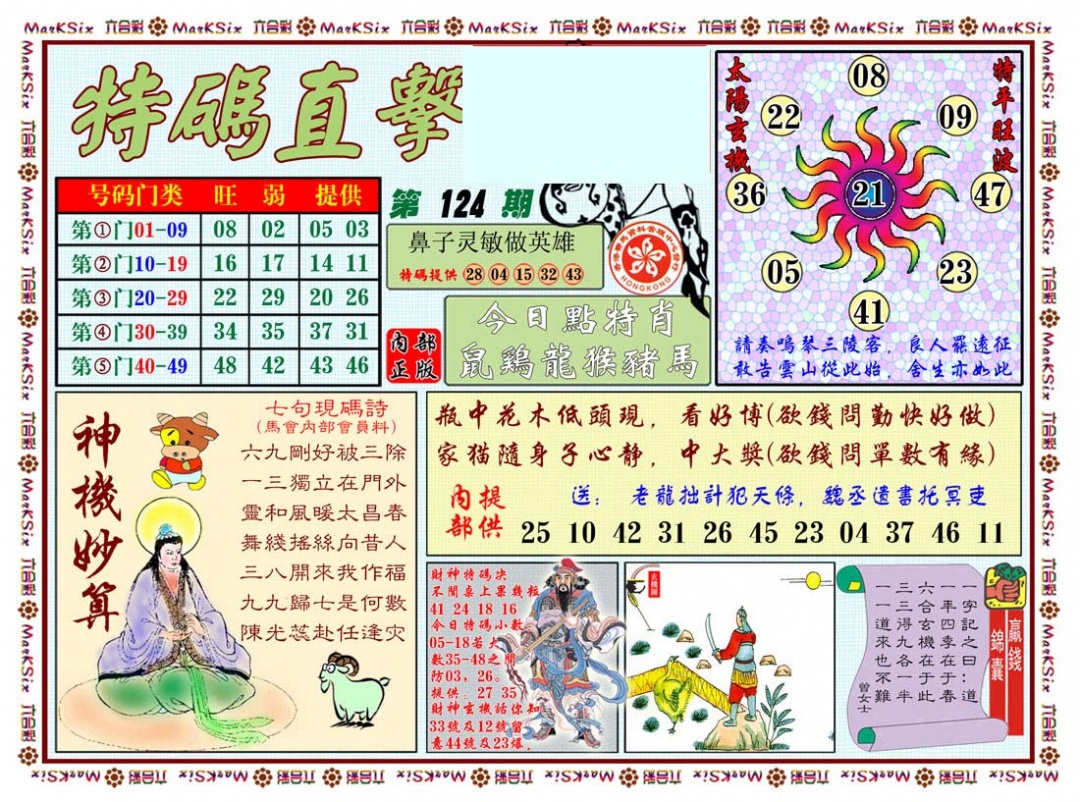六合彩124期特马直击