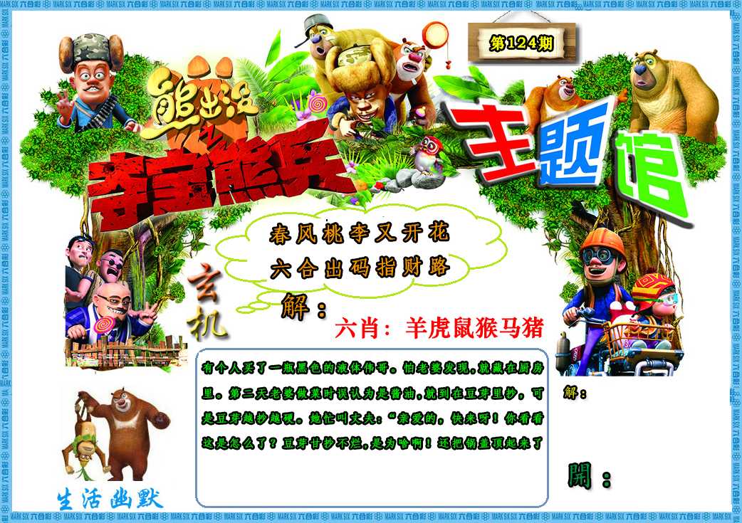 六合彩124期熊出没生活幽默2