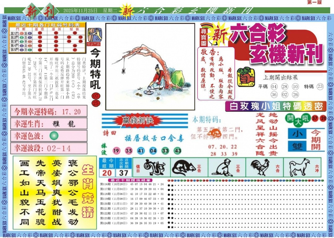 六合彩125期新六合彩特码新刊A