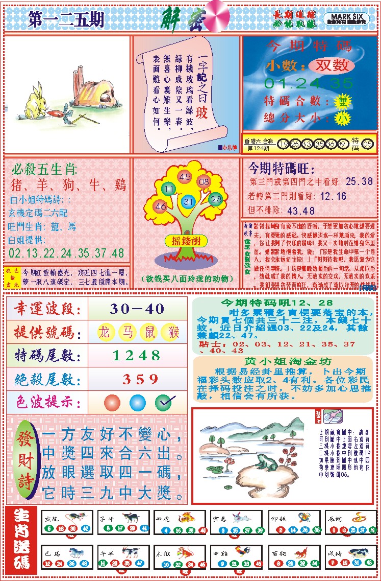 六合彩125期118解密(新图)