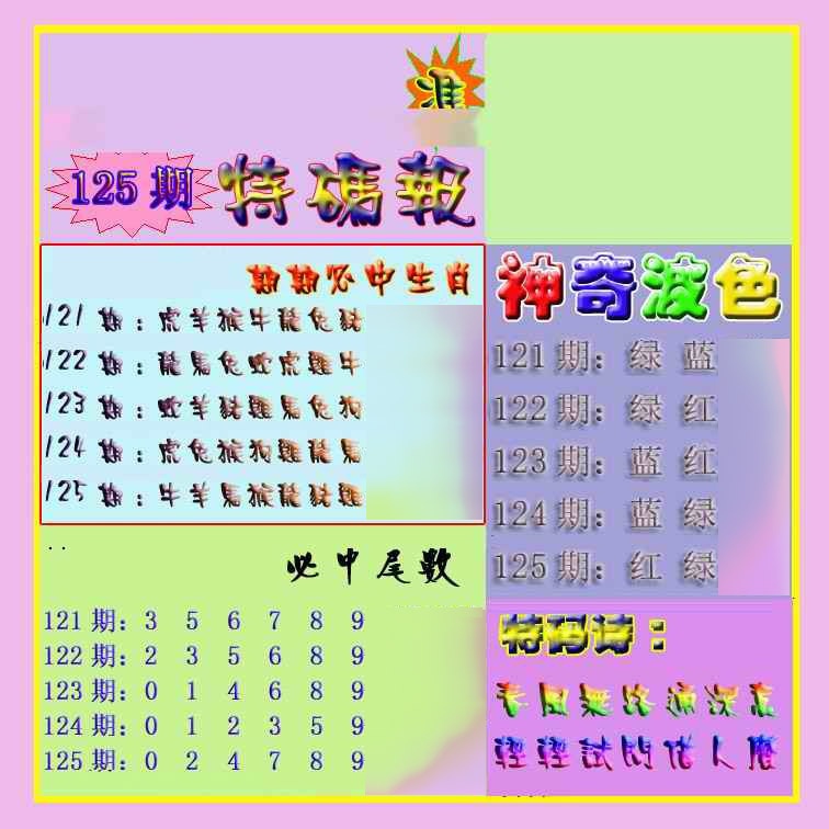 六合彩125期生财有道特码报