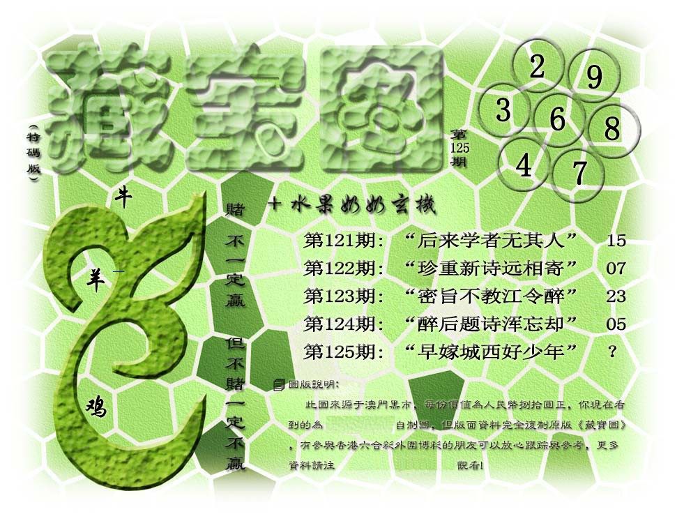 六合彩125期藏宝图(正版)