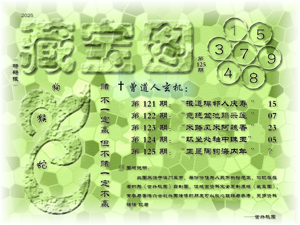 六合彩125期藏宝图