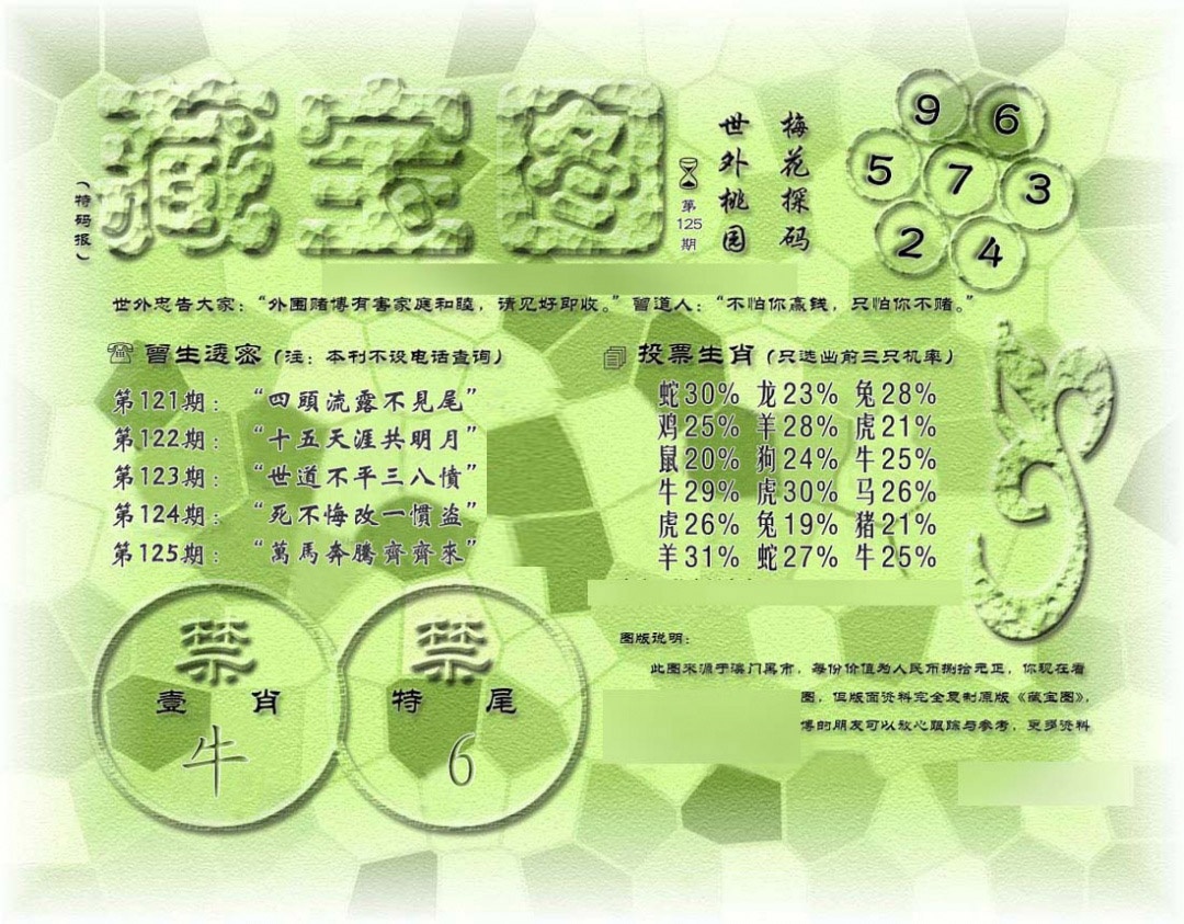 六合彩125期假老藏宝图
