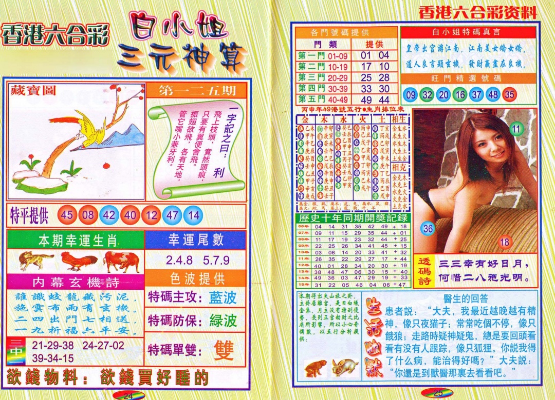 六合彩125期三元神算