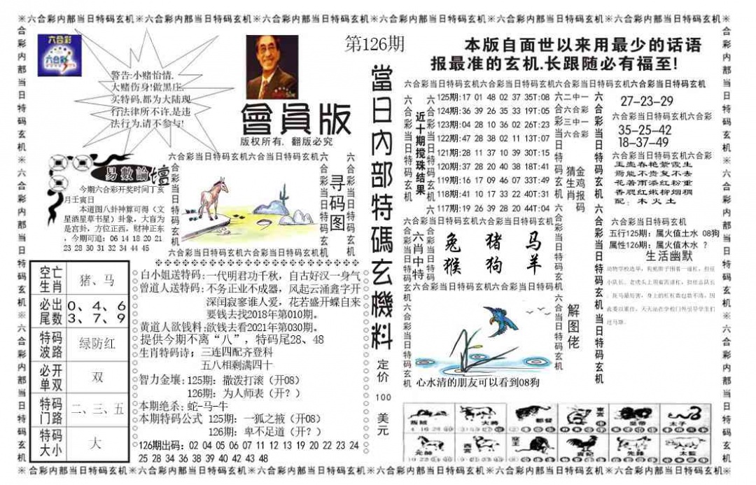 六合彩126期当日特码玄机报