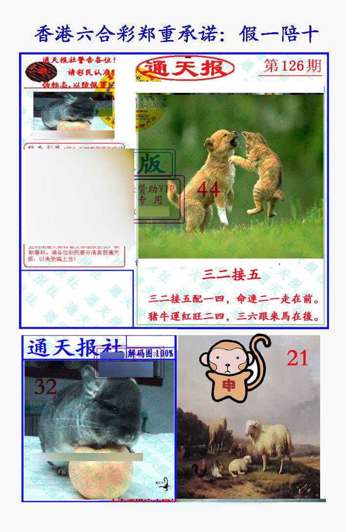 六合彩126期假一陪十通天报