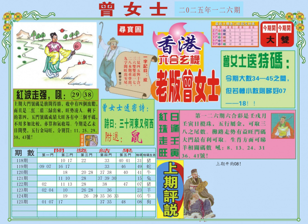 六合彩126期老版曾女士A