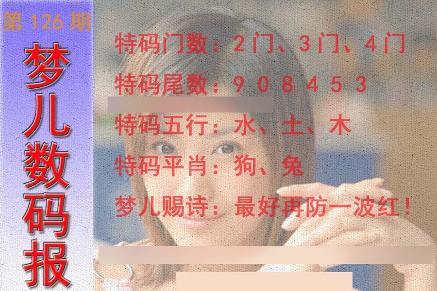 六合彩126期梦儿数码报