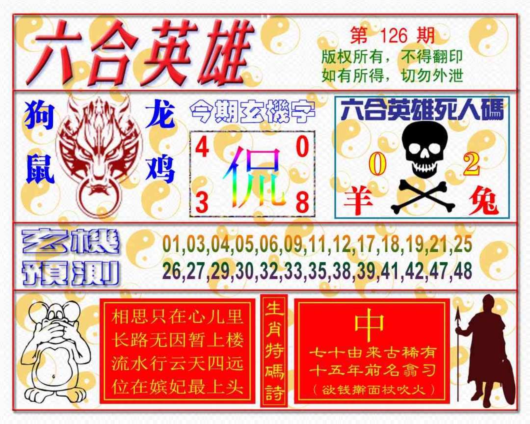六合彩126期六合英雄