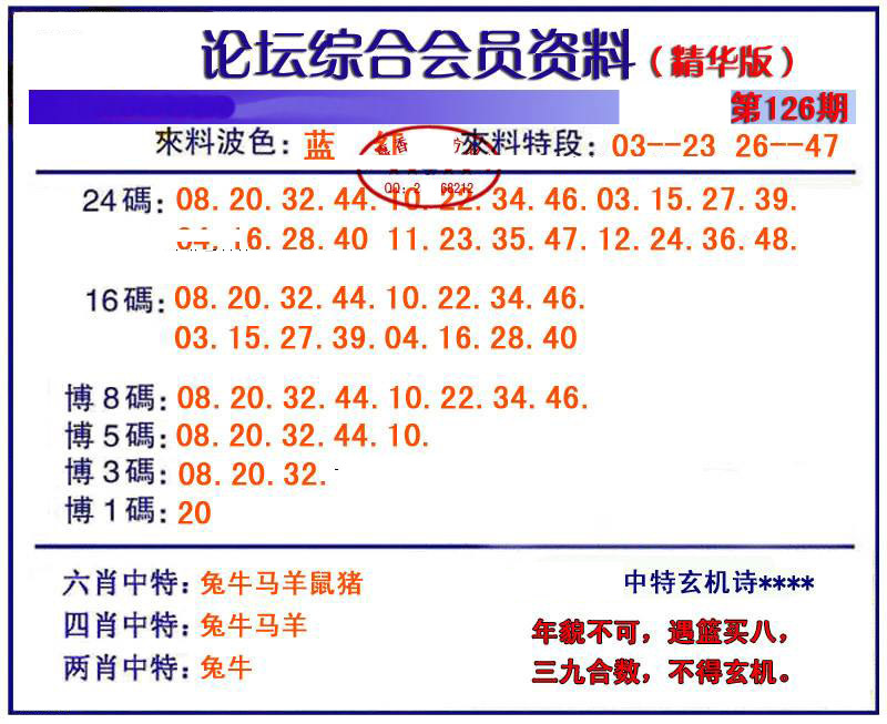 六合彩126期综合会员资料