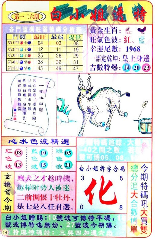 六合彩126期白小姐透特