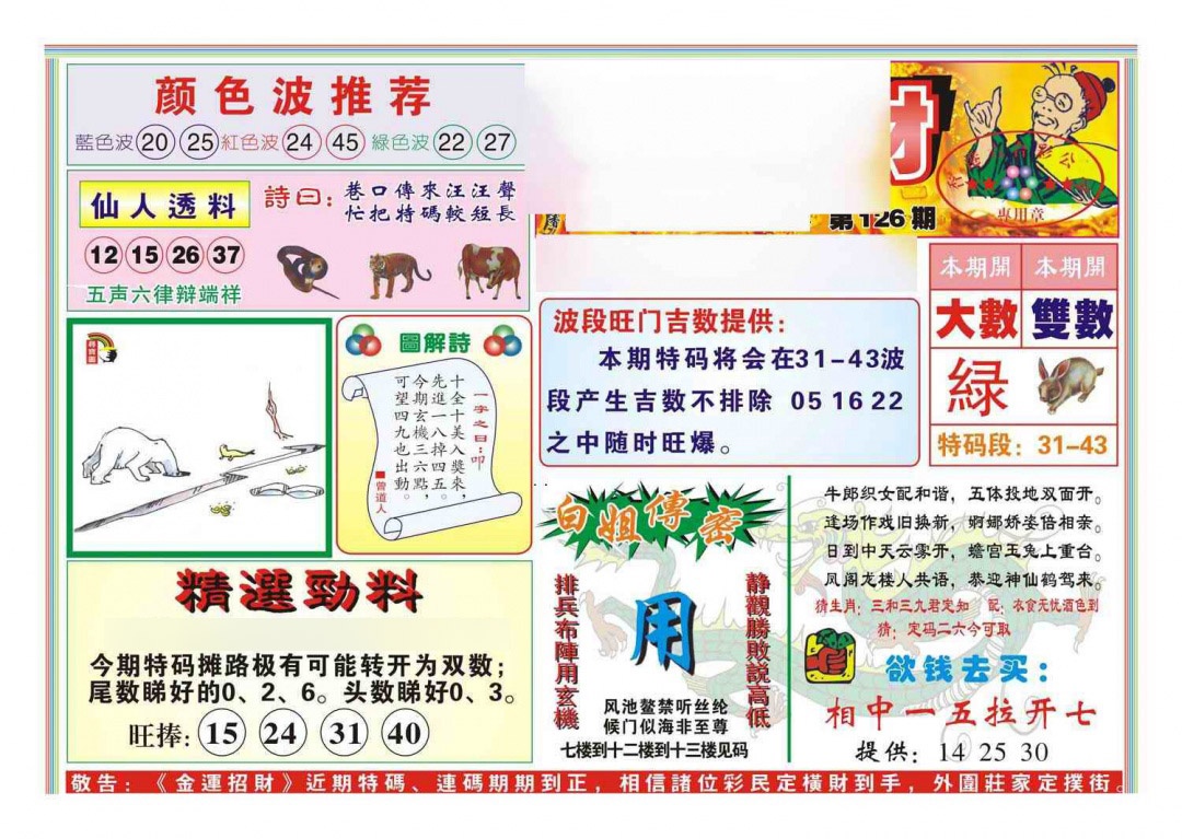 六合彩126期金运招财(新图)
