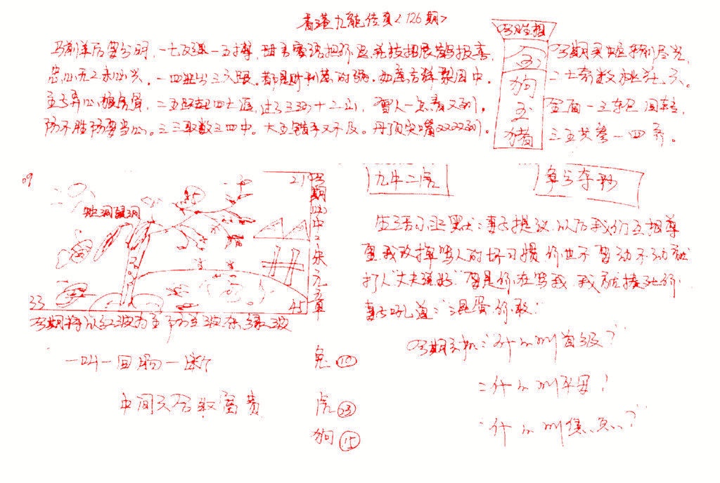 六合彩126期九龙传真(手写)