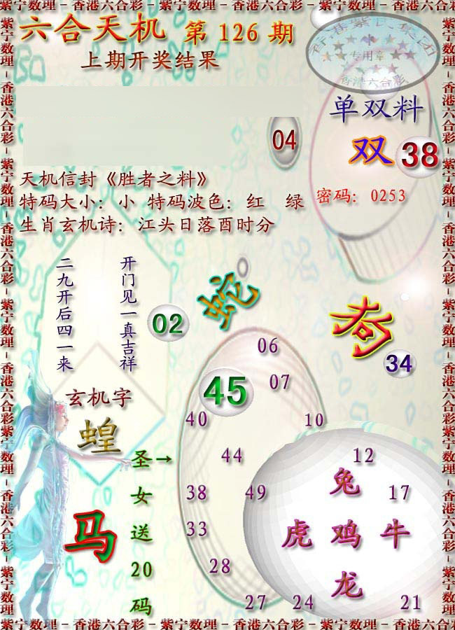 六合彩126期天机报