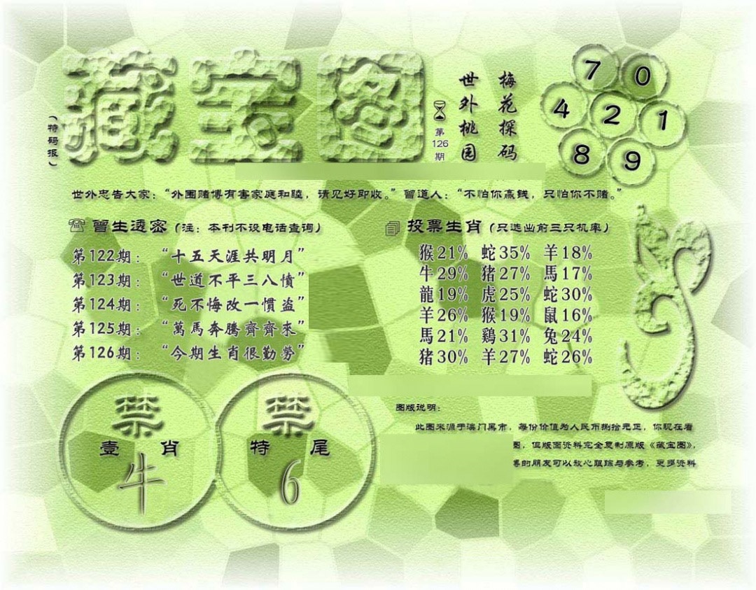 六合彩126期假老藏宝图