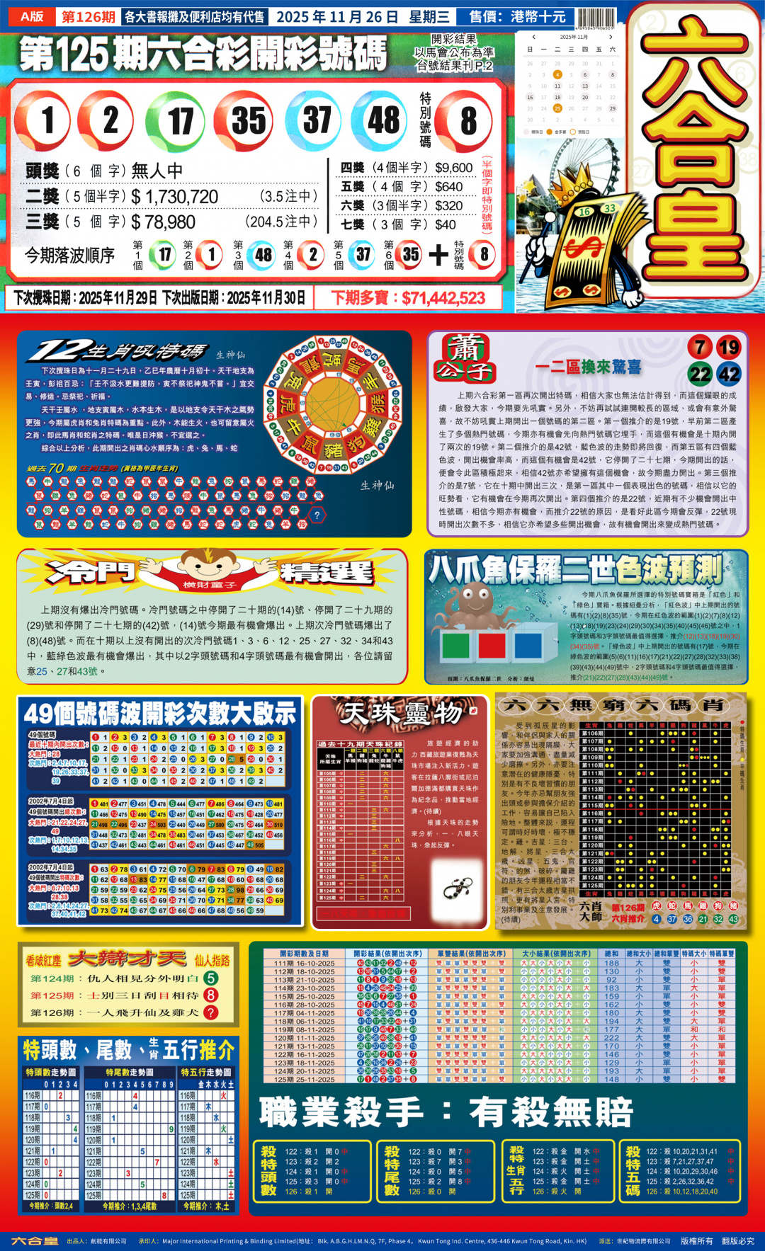 六合彩126期六合皇(港版)A