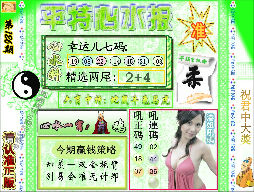 六合彩126期平特心水报（荐）