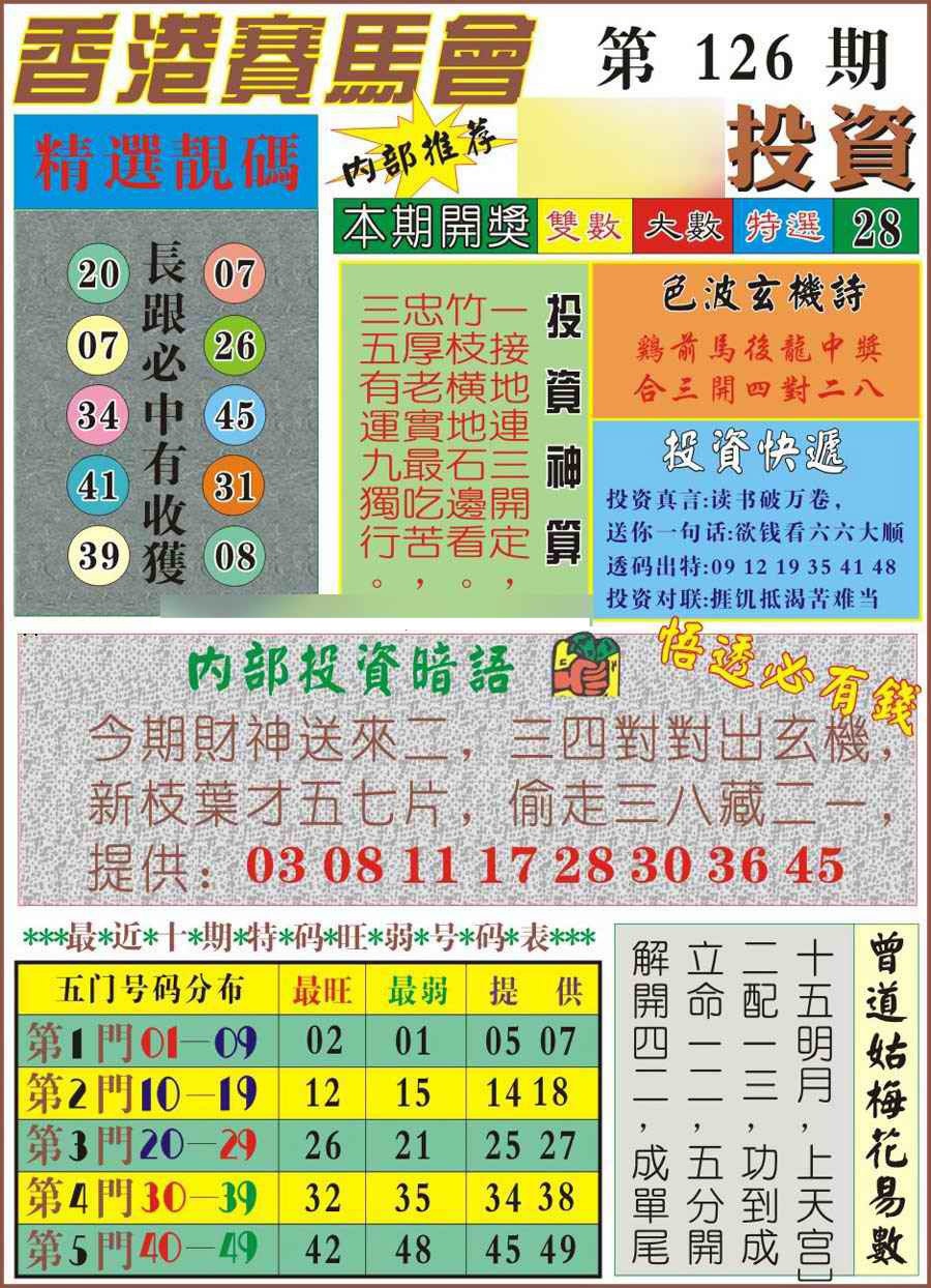 六合彩126期马经投资