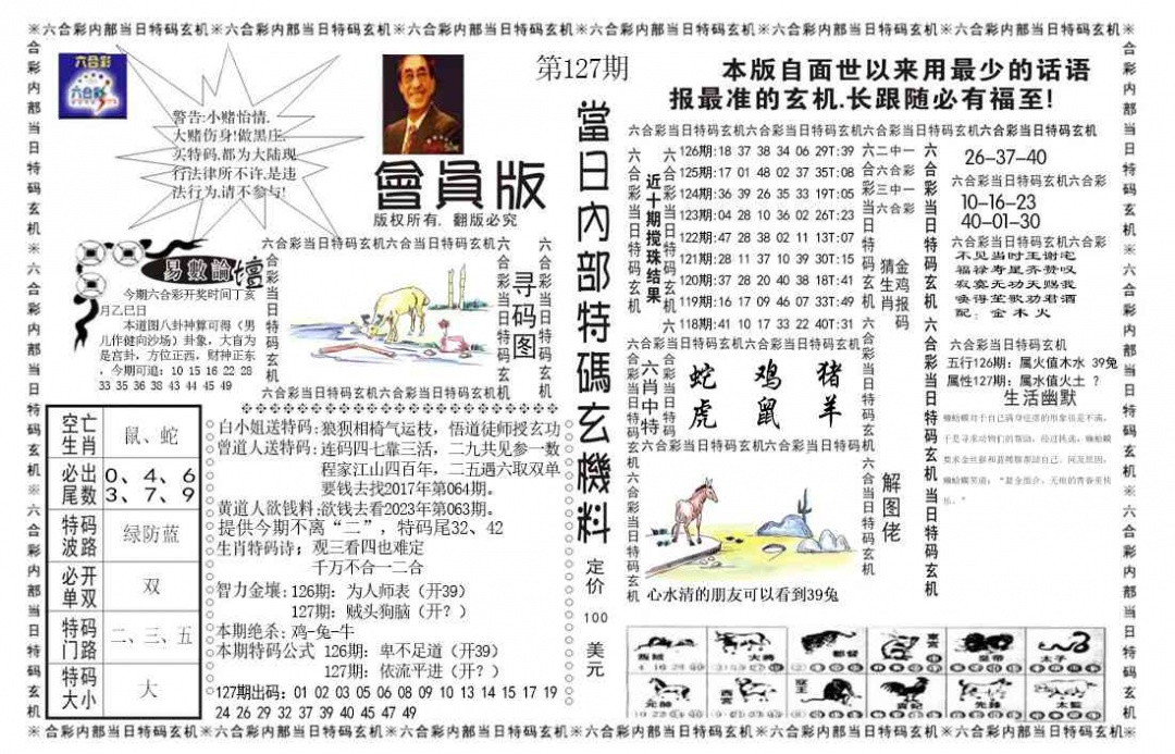 六合彩127期当日特码玄机报