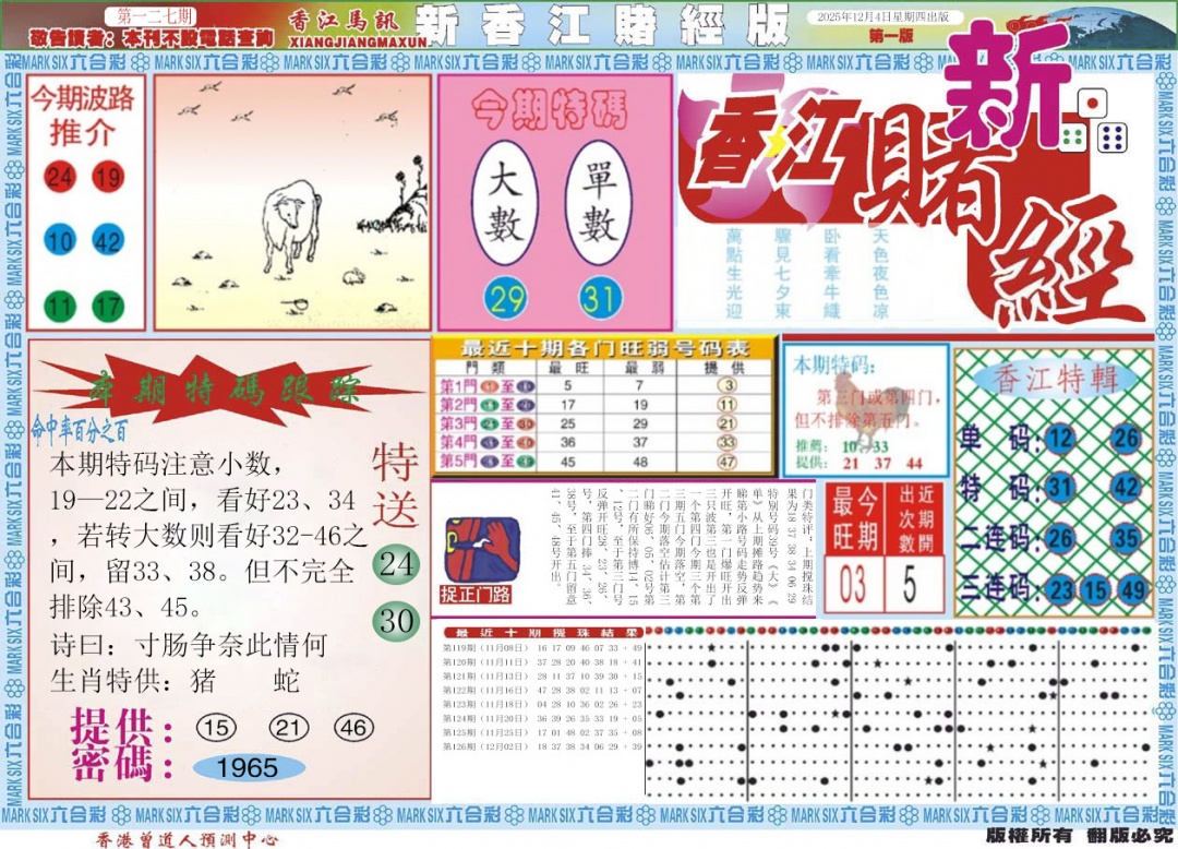 六合彩127期新香江赌经A