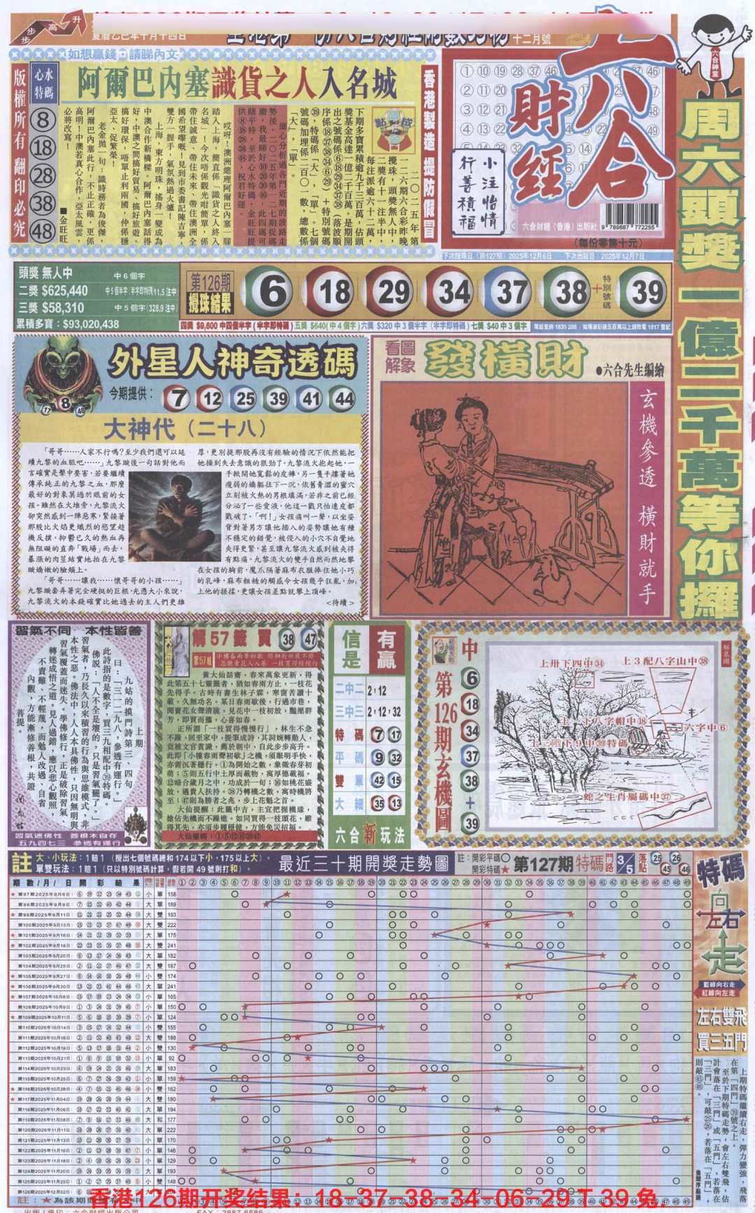 六合彩127期六合财经A加大版