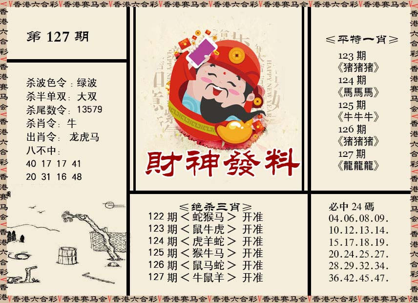 六合彩127期财神发料
