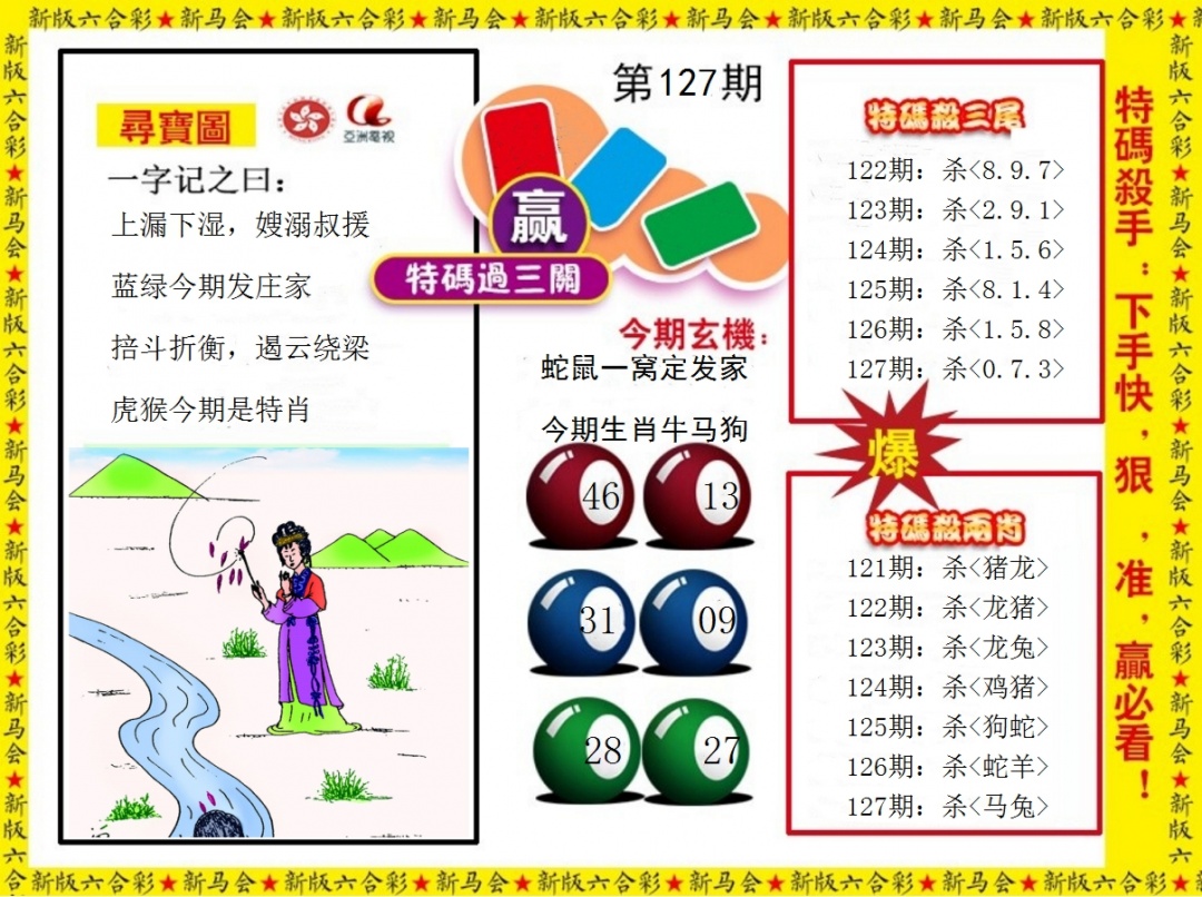 六合彩127期特码过三关