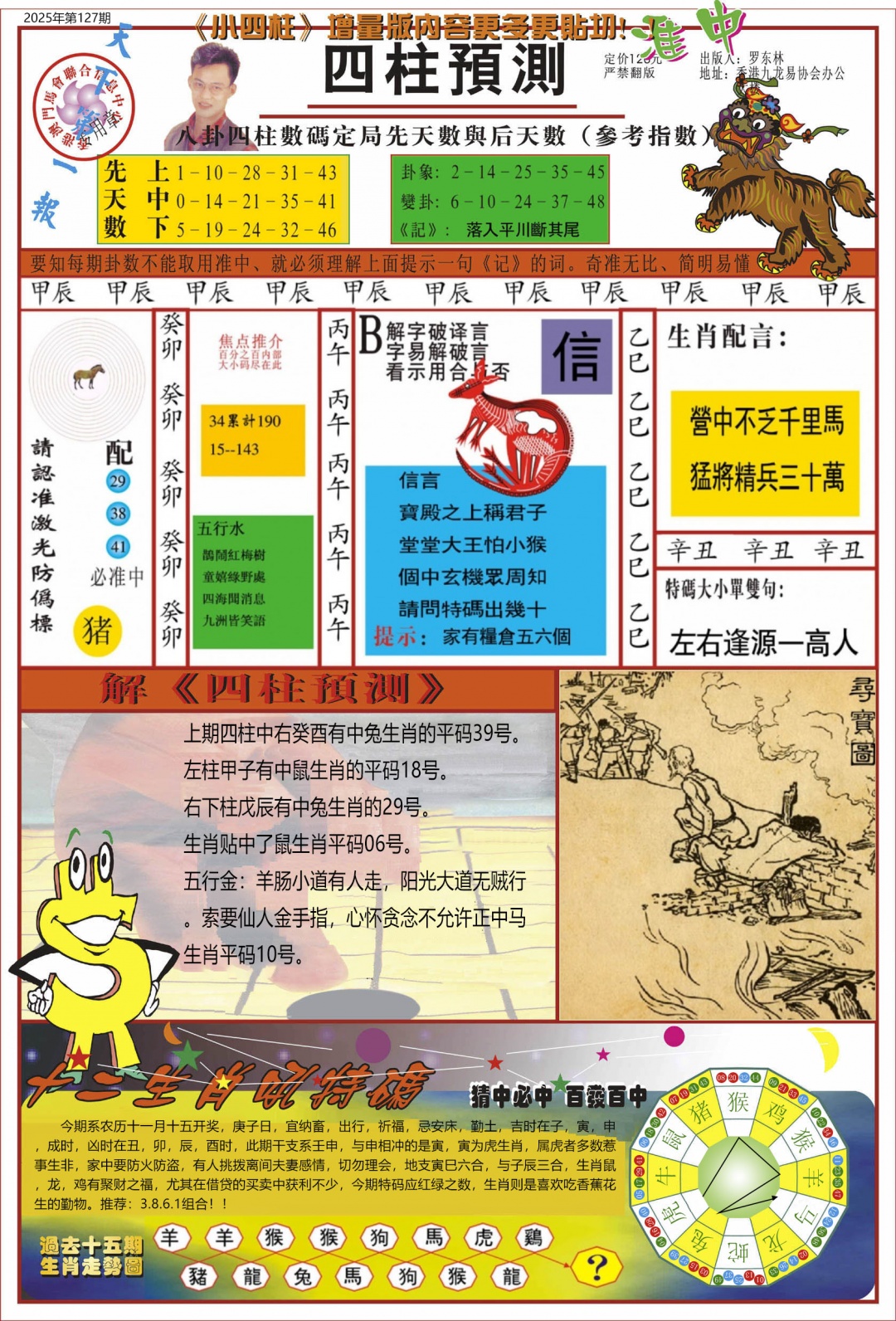 六合彩127期中四柱预测A