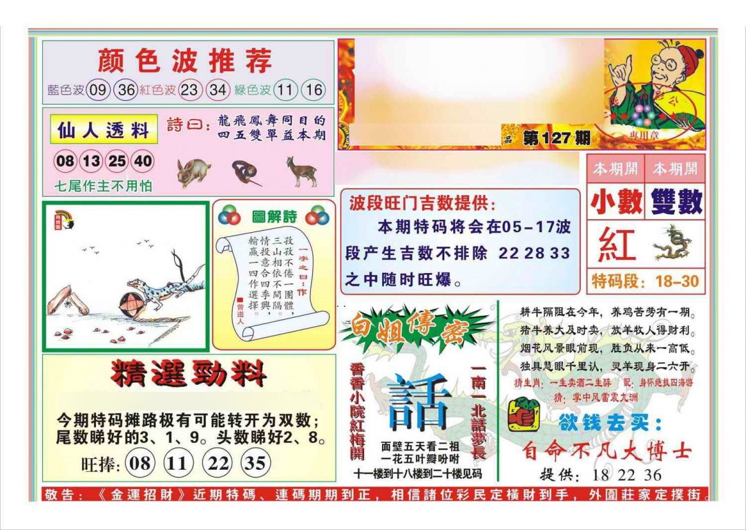 六合彩127期金运招财(新图)