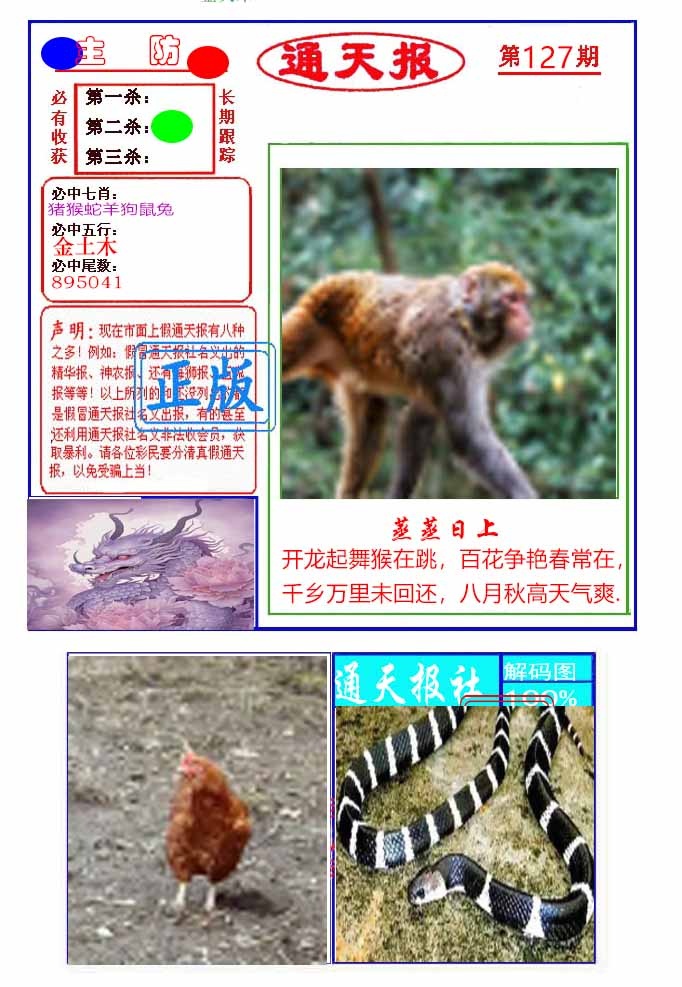 六合彩127期通天杀波图1